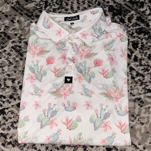 Bad Birdie Men’s Cactus Design Golf Polo